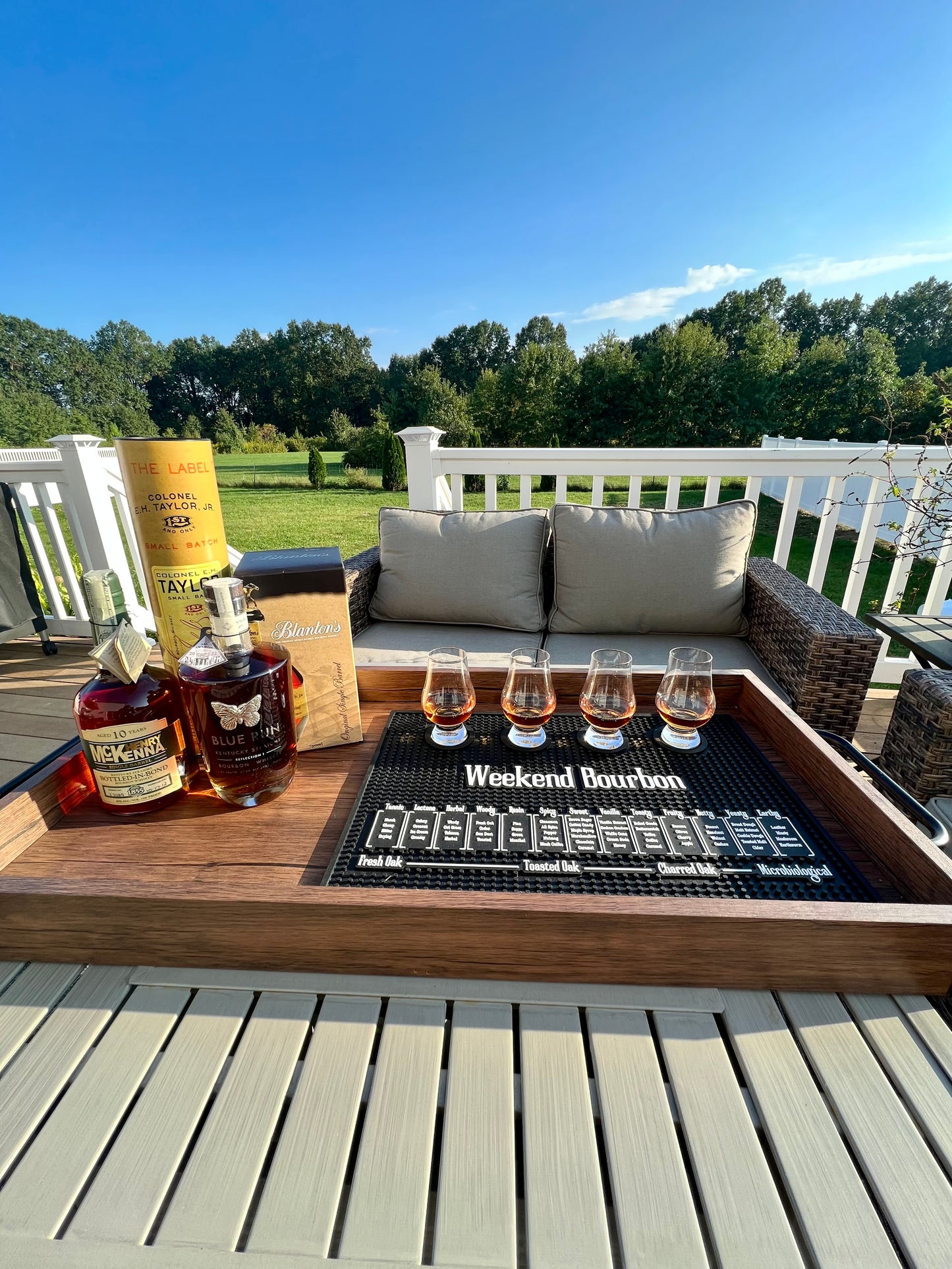 Bourbon Flight Bar Mat with Tasting Profiles