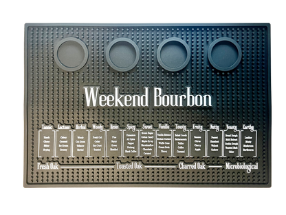 Bourbon Flight Bar Mat with Tasting Profiles