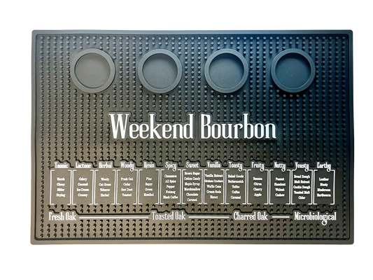 Bourbon Flight Bar Mat with Tasting Profiles